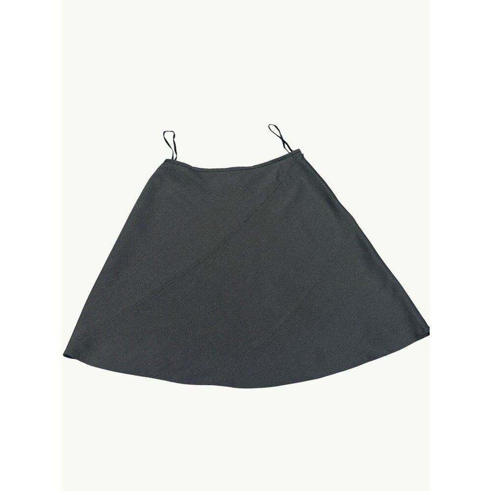 CCC Black Asymmetrical Skirt Polyester Rayon Blend Lining Side Zip Business Wear